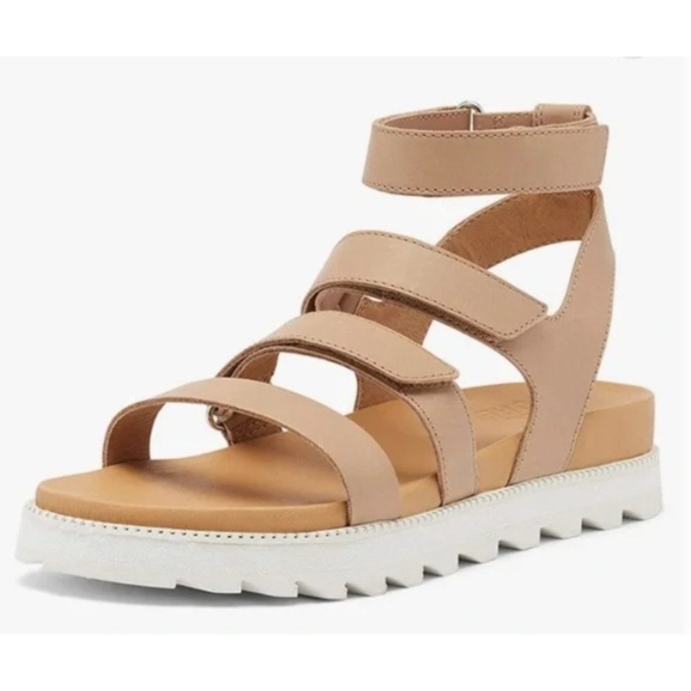 SOREL Roaming Multi Strap Camel Tan‎ Leather Sandals Women 10 Excellent